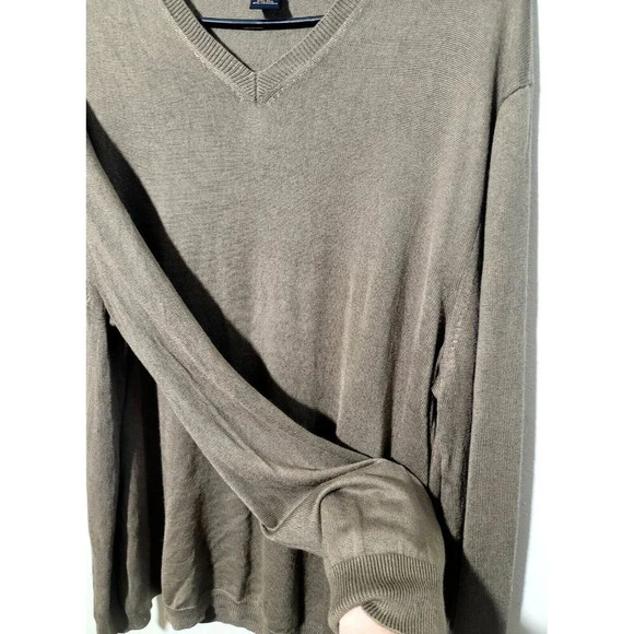 Banana Republic Silk Cashmere Sweater L Gray Stretch Breathable Classic Pullover - Picture 7 of 11